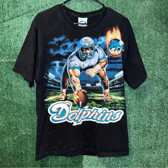 Liquid Blue Other - vintage Y2K Miami Dolphins Big Print Liquid Blue Shirt M NFL